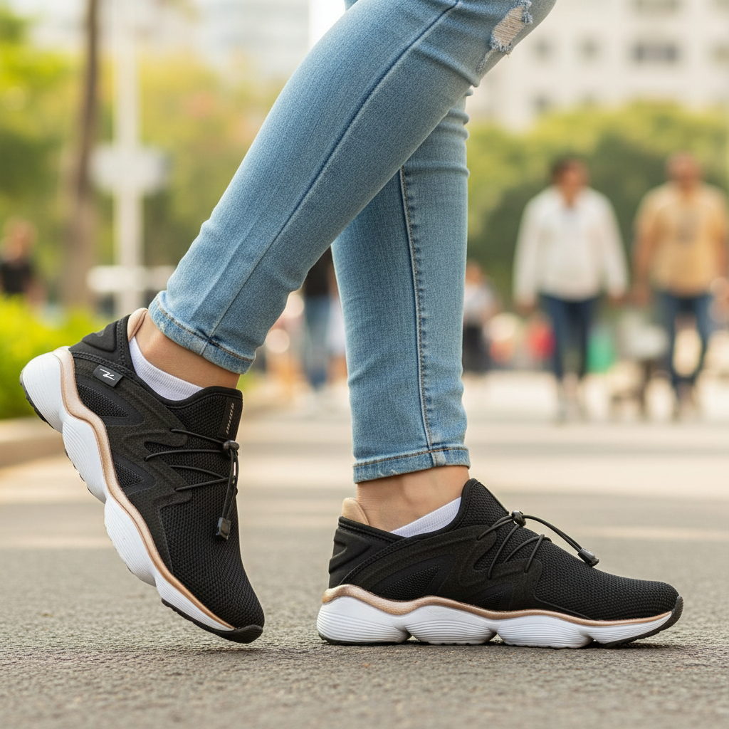 ZAPATILLA DEPORTIVA MUJER NEGRO 9103. - Pastik.cl