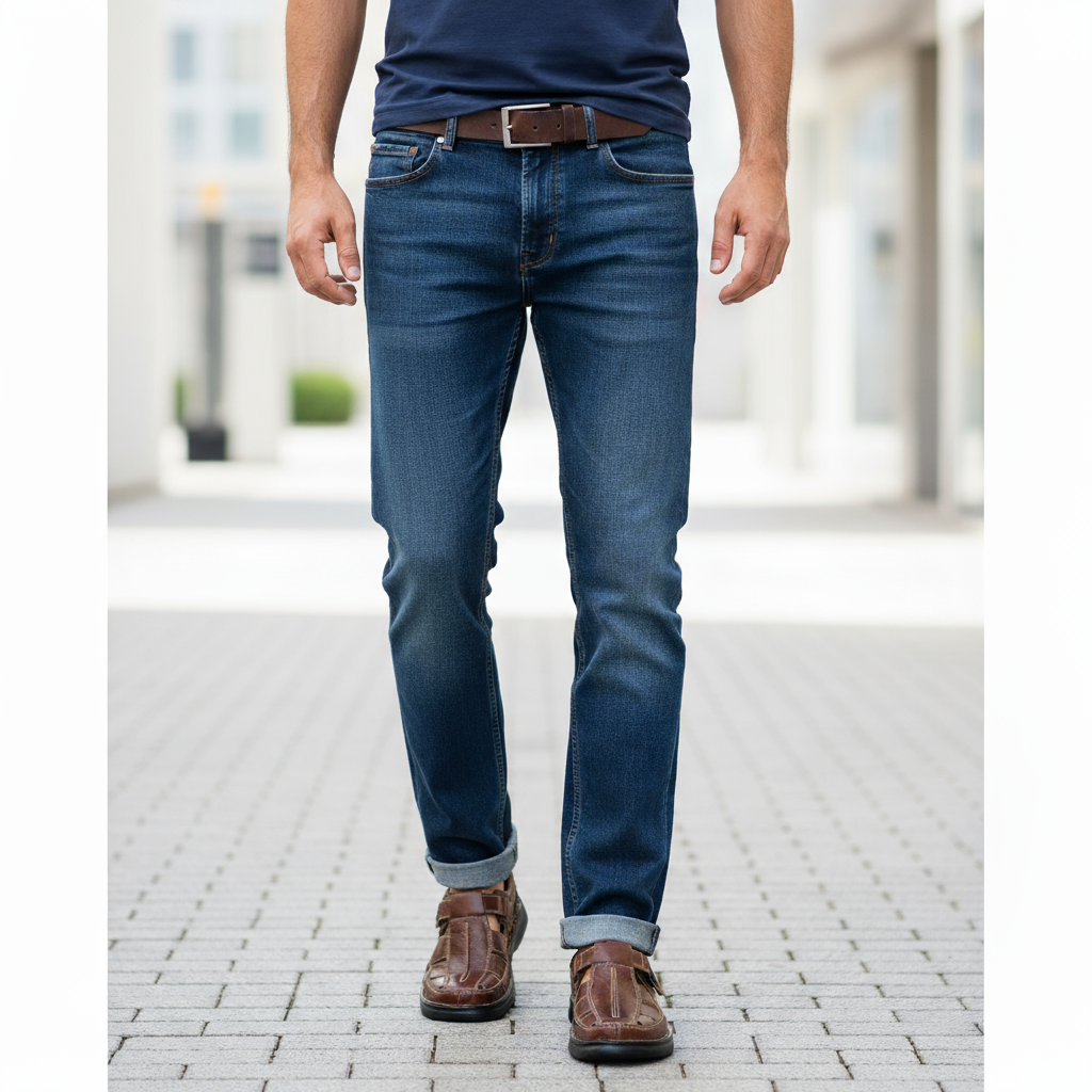 SANDALIA HOMBRE CUERO MARRON