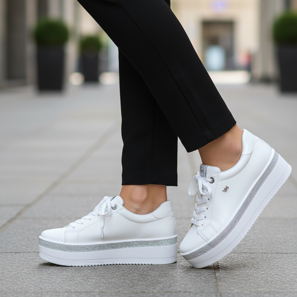 ZAPATILLA BLANCA VIA MARTE SHINE - Pastik.cl