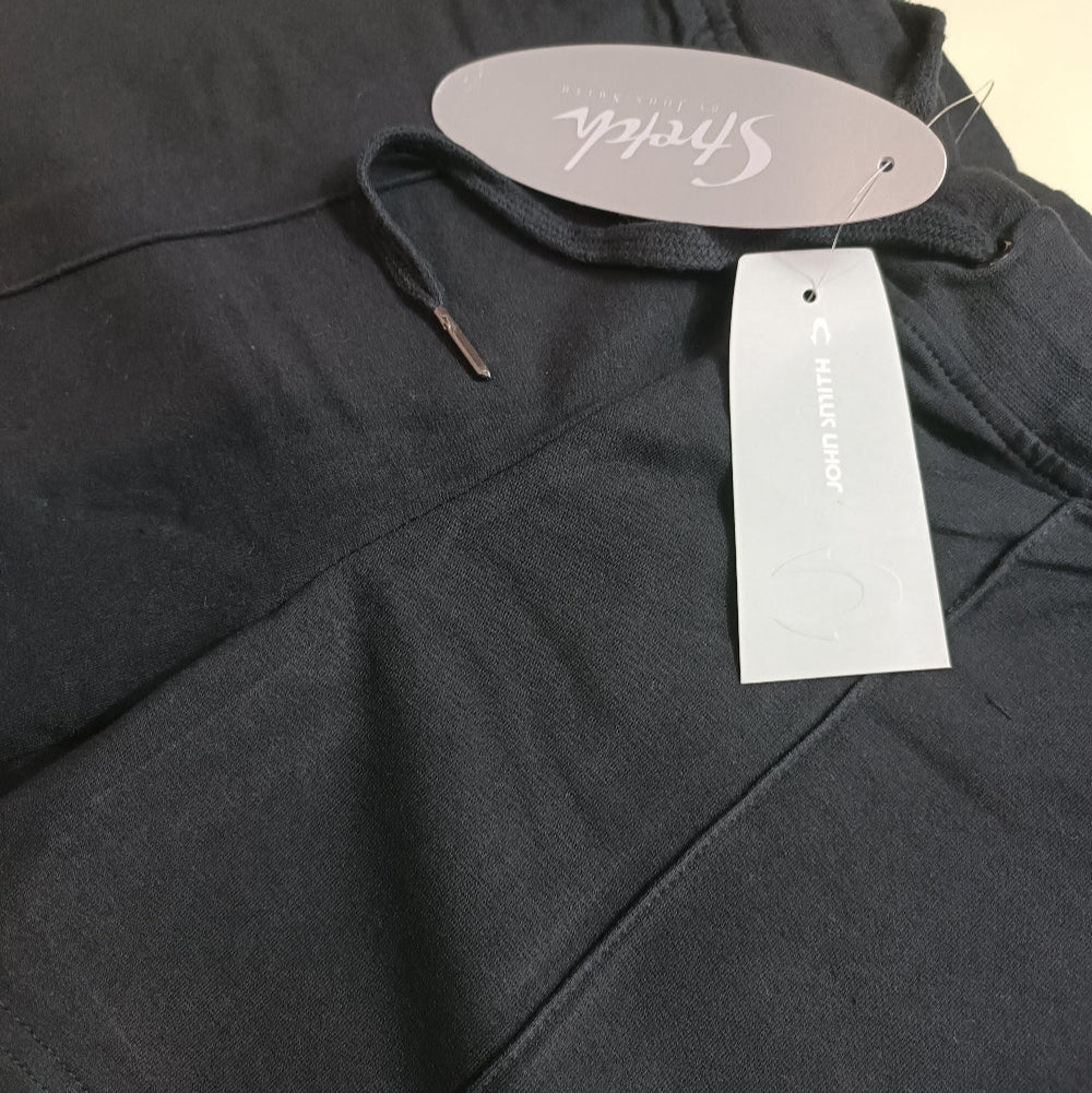 Short Calza Deportiva Algodón Negro Fresnada