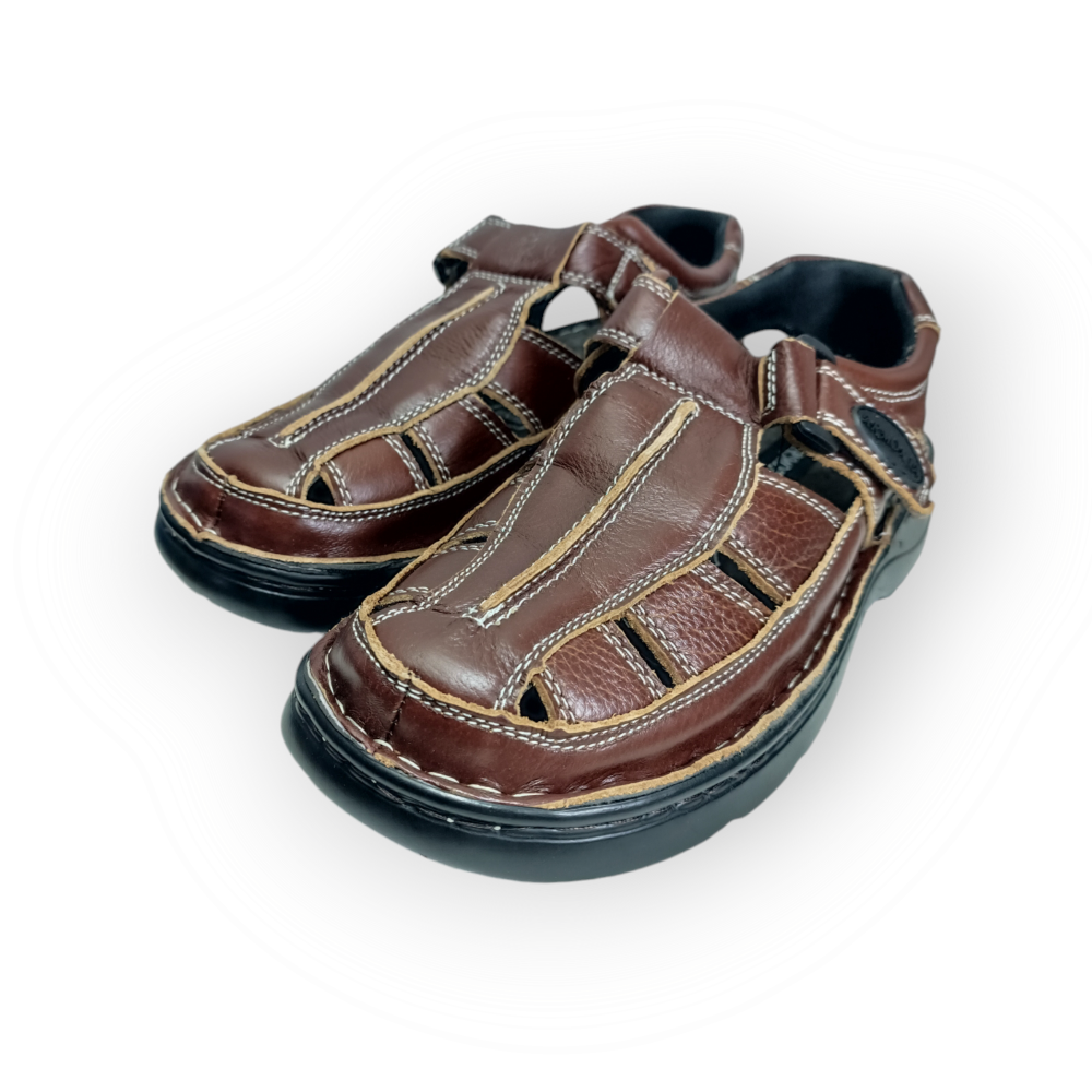 SANDALIA HOMBRE CUERO MARRON