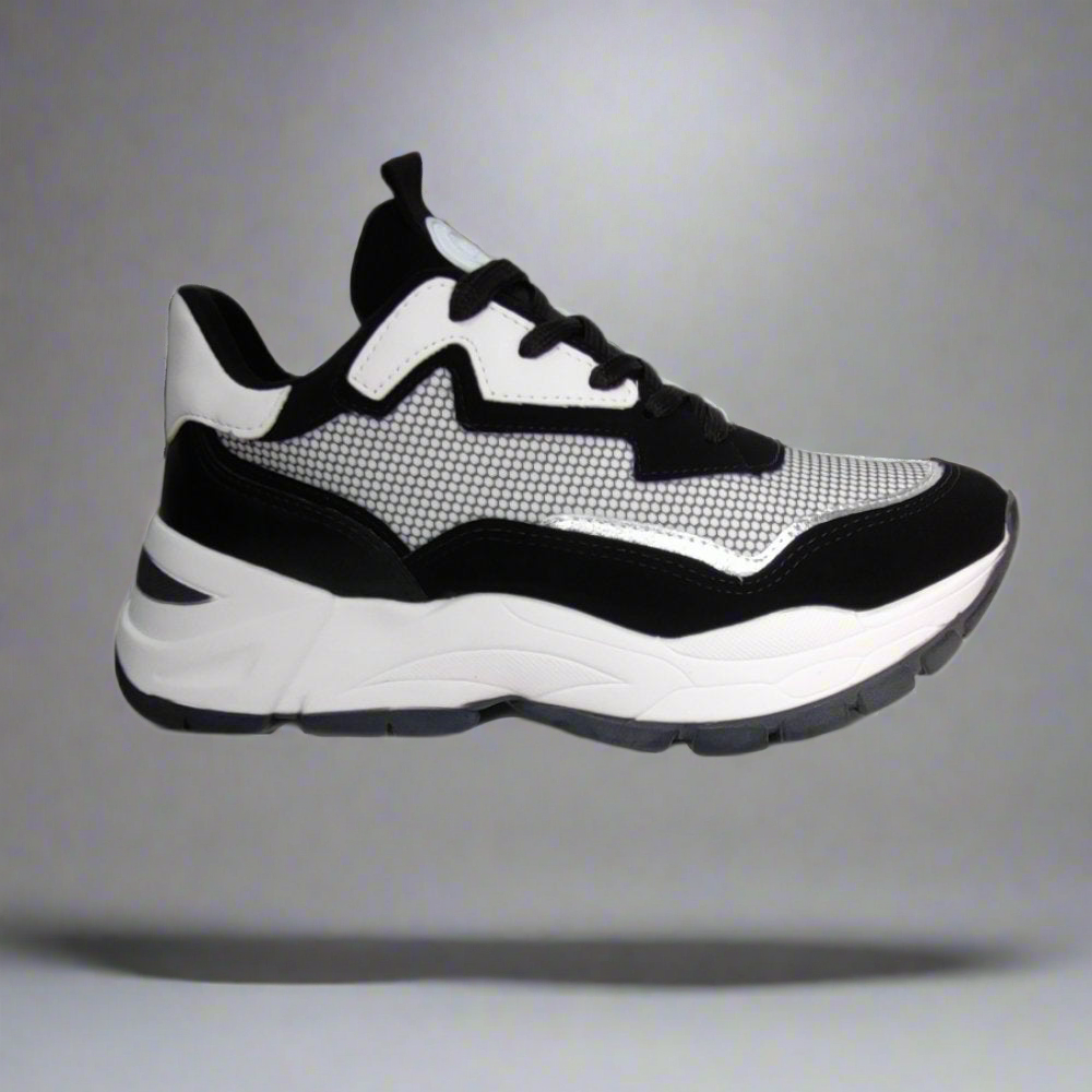 ZAPATILLA MUJER MONSTER NEGRA BLANCO ZBR