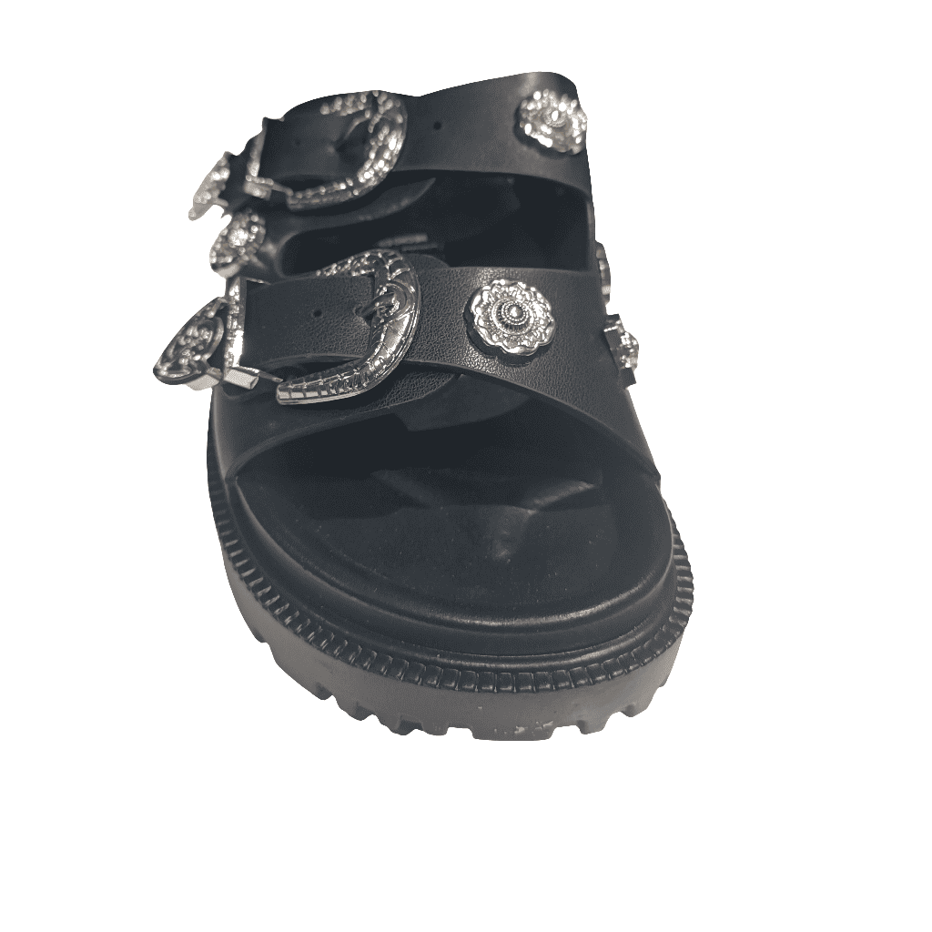 Sandalia plataforma Toque Real negro. - Pastik.cl