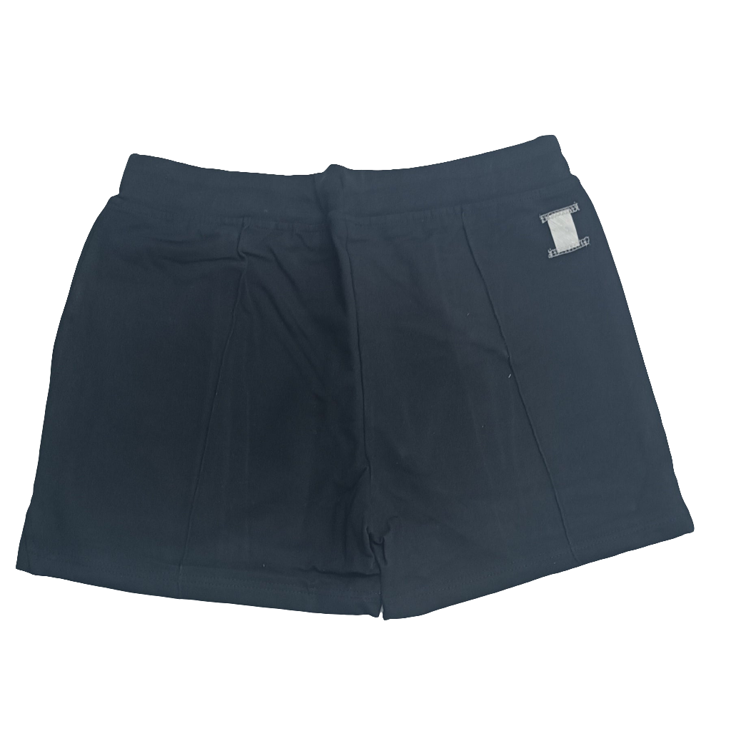 Short Calza Deportiva Algodón Negro Fresnada