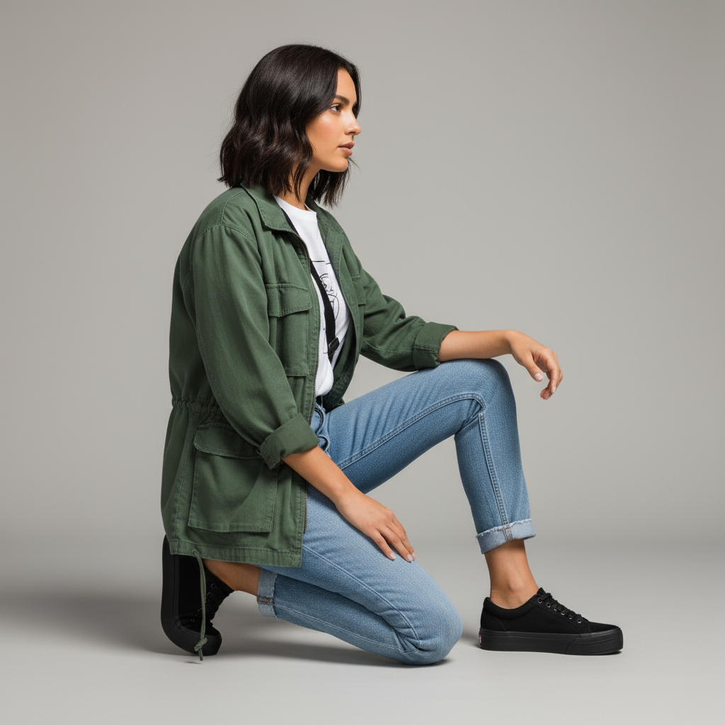 Zapatilla de Lona Mujer Negro Plataforma