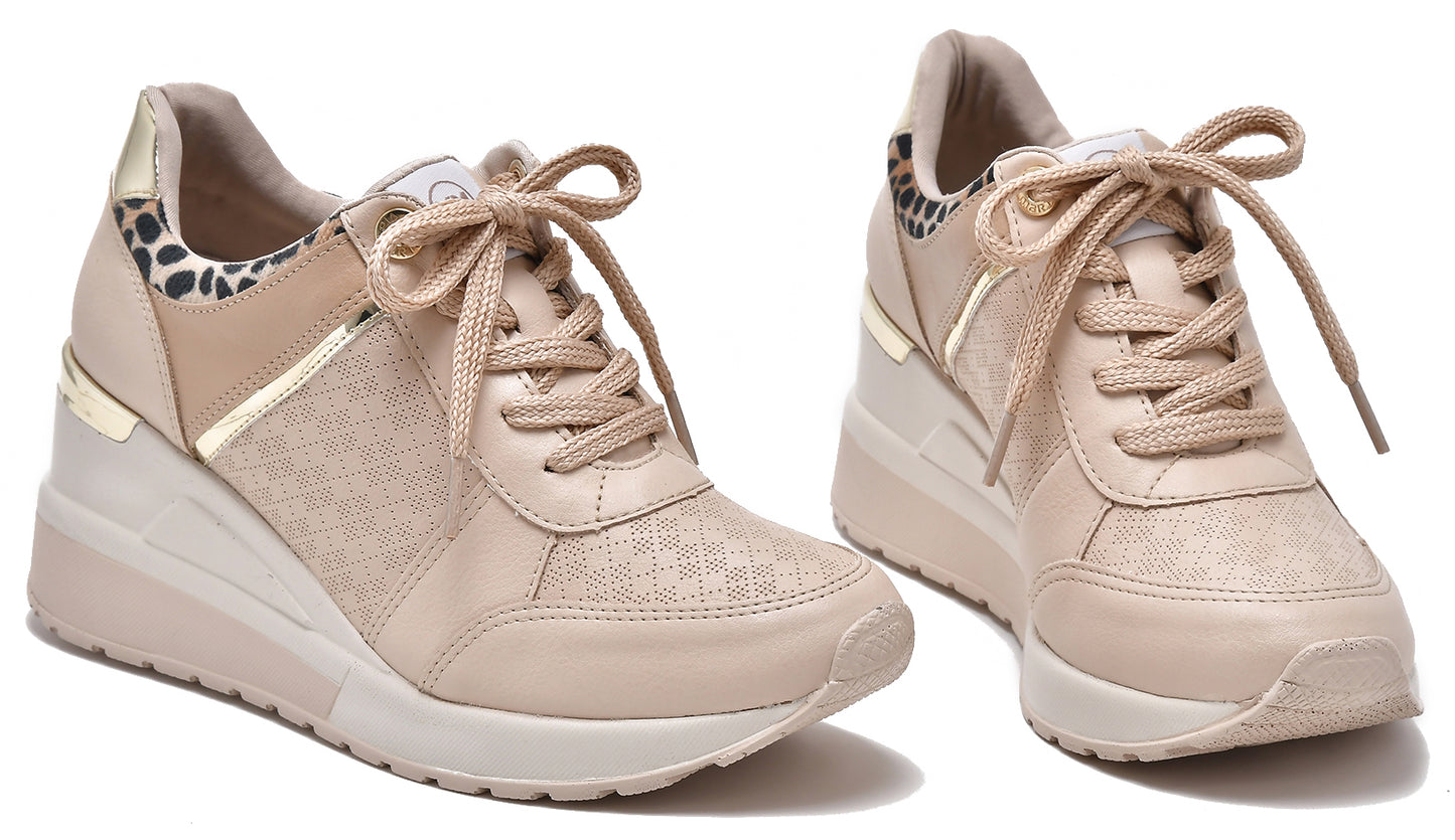 ZAPATILLA PLATAFORMA CREMA GUEPARDO