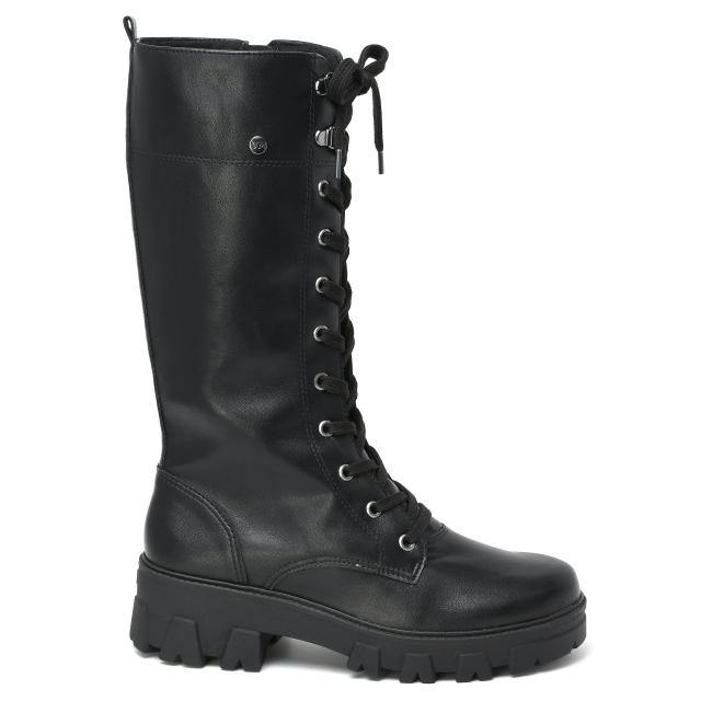 Bota Cordones Negro Taco Medio 6807 - Pastik.cl