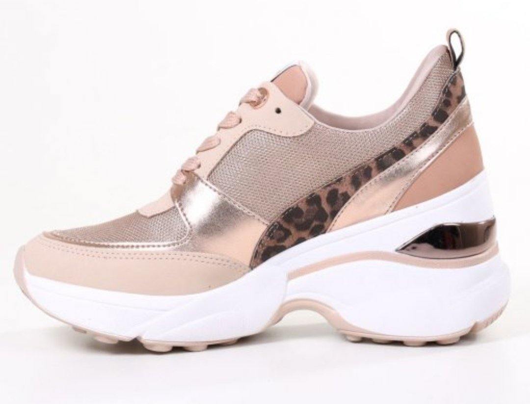 Zapatilla Analia Oro Rosado. - Pastik.cl