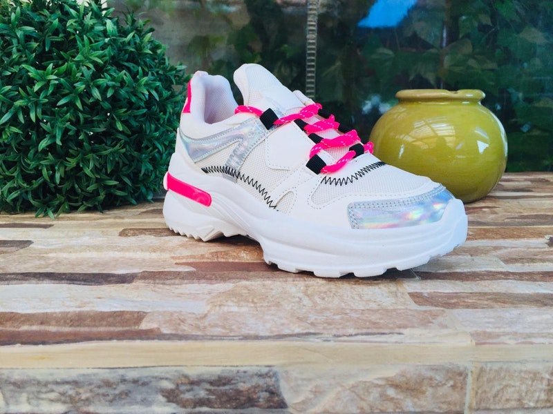 Zapatilla chunky White-Pink 034 - Pastik.cl