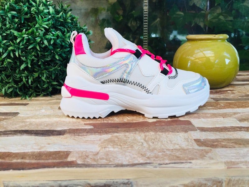 Zapatilla chunky White-Pink 034 - Pastik.cl