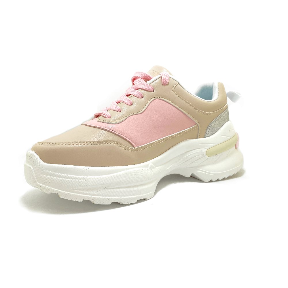 Zapatilla Lucia Beige Rosa - MININAS - Pastik.cl