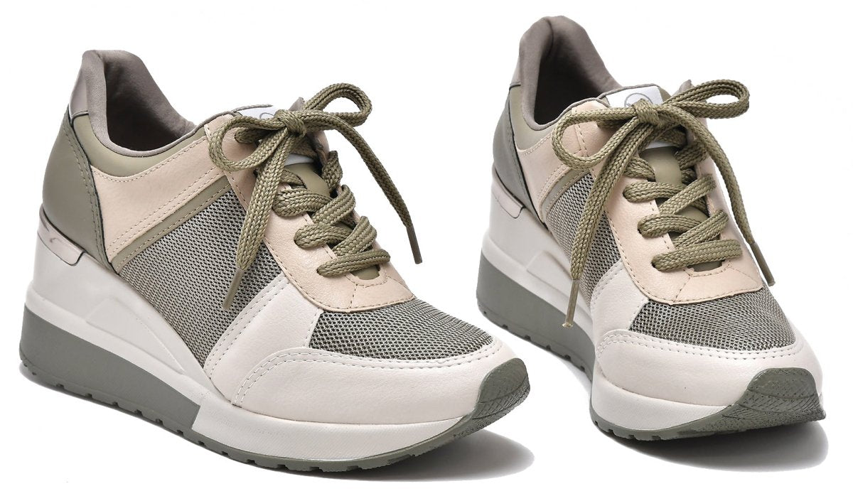 ZAPATILLA PLATAFORMA BEIGE PISTACHO - Pastik.cl