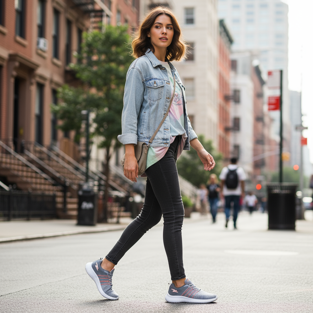 ZAPATILLA DEPORTIVA MUJER GRIS SALMÓN 8711.