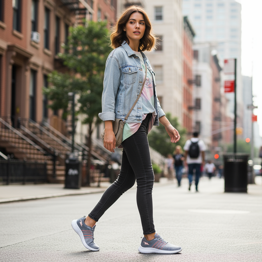 ZAPATILLA DEPORTIVA MUJER GRIS SALMÓN 8711.