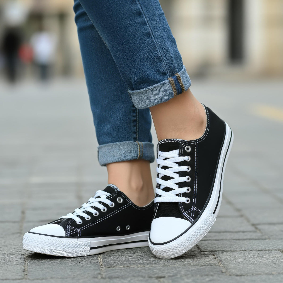 Zapatilla de Lona mujer negro - Pastik.cl