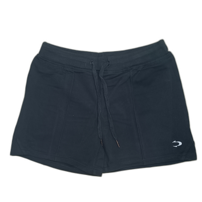 Short Calza Deportiva Algodón Negro Fresnada