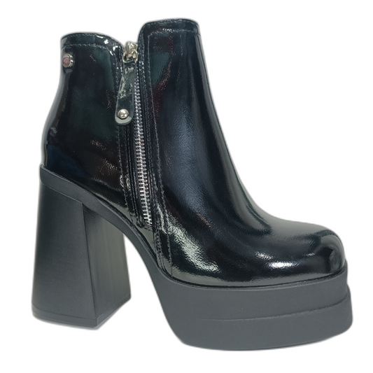 Botin Plataforma Negro mujer Taco Alto 11 CM