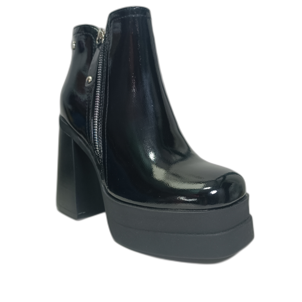 Botin Plataforma Negro mujer Taco Alto 11 CM