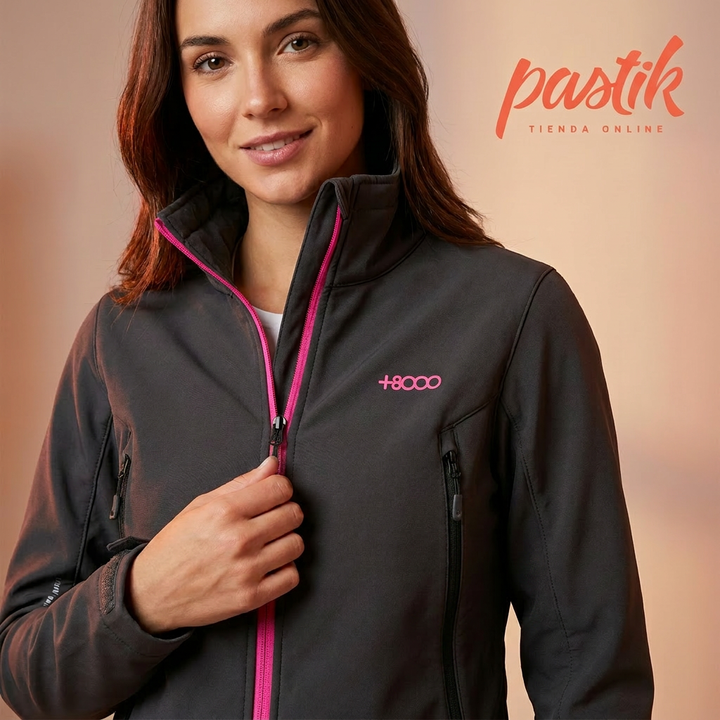 Chaqueta de abrigo para mujer Softgel +8000 de Pastik.cl, con diseño acolchado y cierre frontal, ideal para invierno.