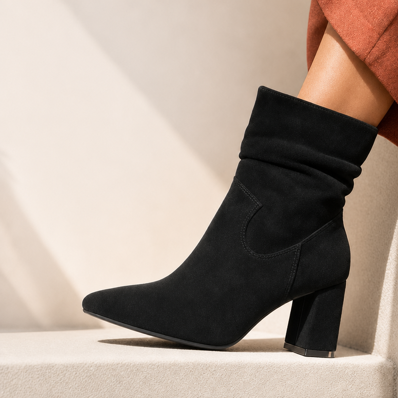 Botines de Gamuza con taco 8 cm | Pastik.cl
