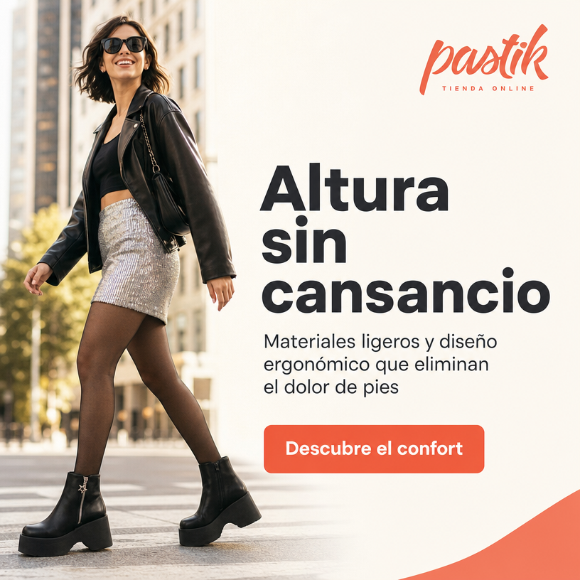 Botines Comfort Plataforma de pastikcl, ligeros y versátiles, con suela antideslizante y diseño moderno para mujer.