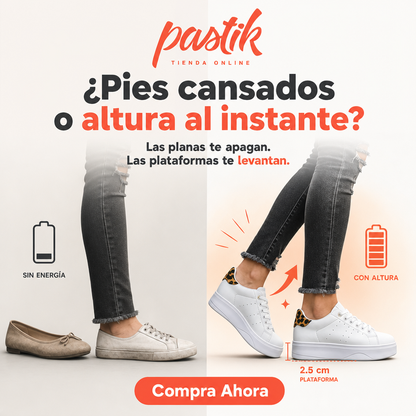Zapatillas Urbanas Mujer Kako Blanco con Detalle Print - Plataforma 2.5 cm