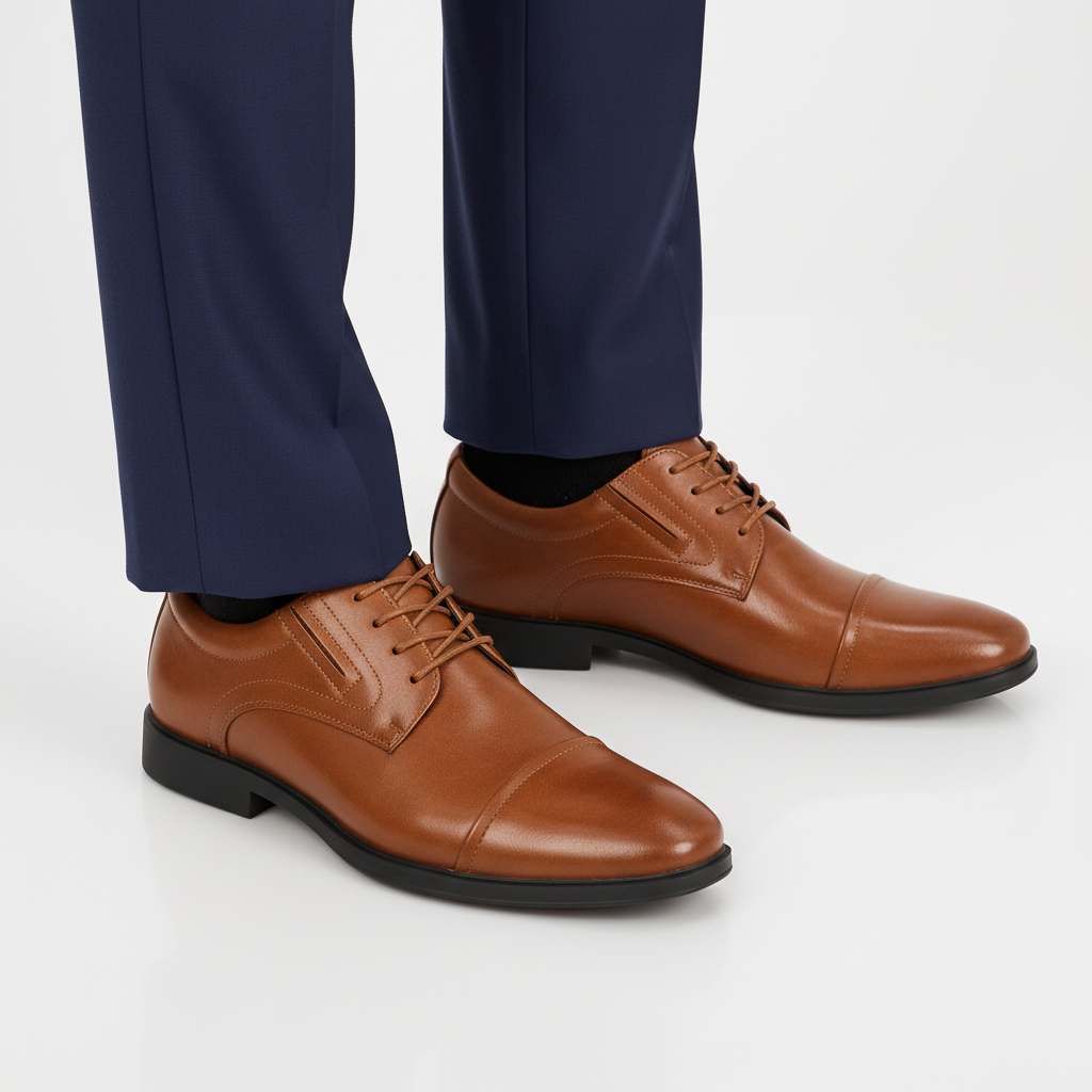 Zapato de vestir para hombre color marrón con cordones de la marca Pastik Chile, mostrado en primer plano sobre fondo neutro.