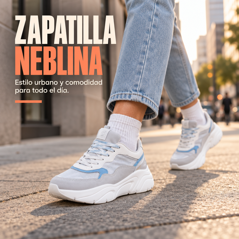 Zapatillas urbanas para mujer Pastikcl Neblina con estilo casual, comodidad y diseño moderno en color neutro.