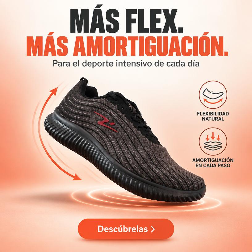 Zapatillas deportivas para hombre Pastikcl Flex II en gris y negro, con diseño atlético y suela cómoda para actividad física
