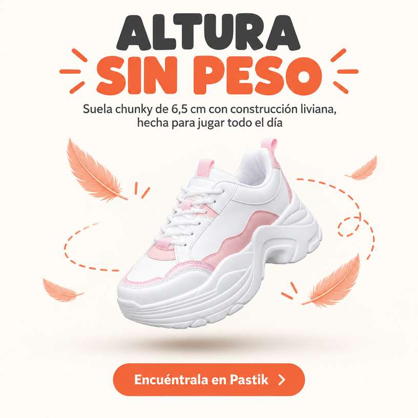 Zapatilla Chunky Kote Blanco Rosa- MININAS