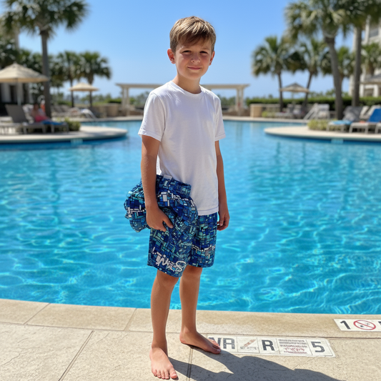 Short traje de baño Niño azul