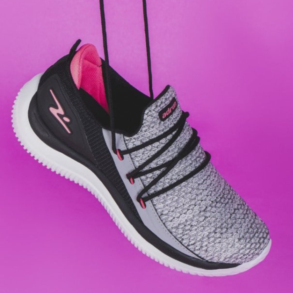 ZAPATILLA DEPORTIVA MUJER CENIZA NEGRO ROSA 8410.