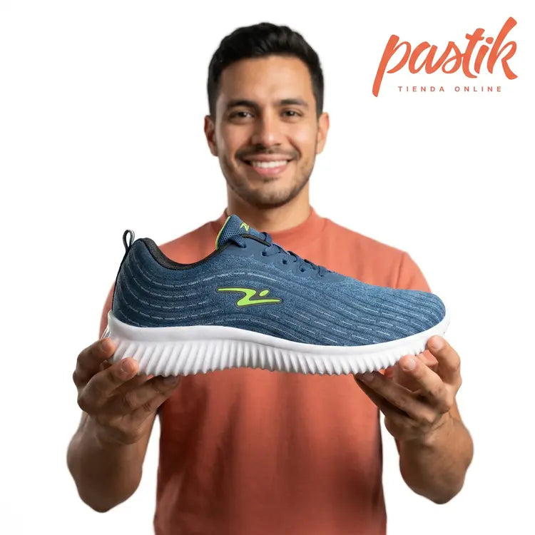 ZAPATILLA DEPORTIVA HOMBRE FLEX II MARINO NEGRO VERDE 8709.