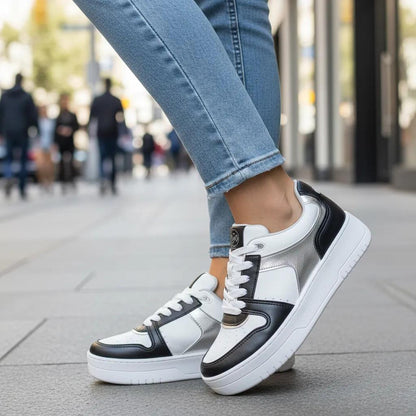 ZAPATILLA MUJER NEGRA PLATA MICKY - Pastik.cl