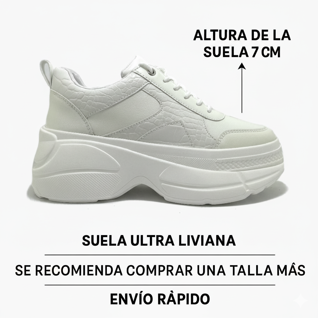 Zapatilla Plataforma Blanca Mujer