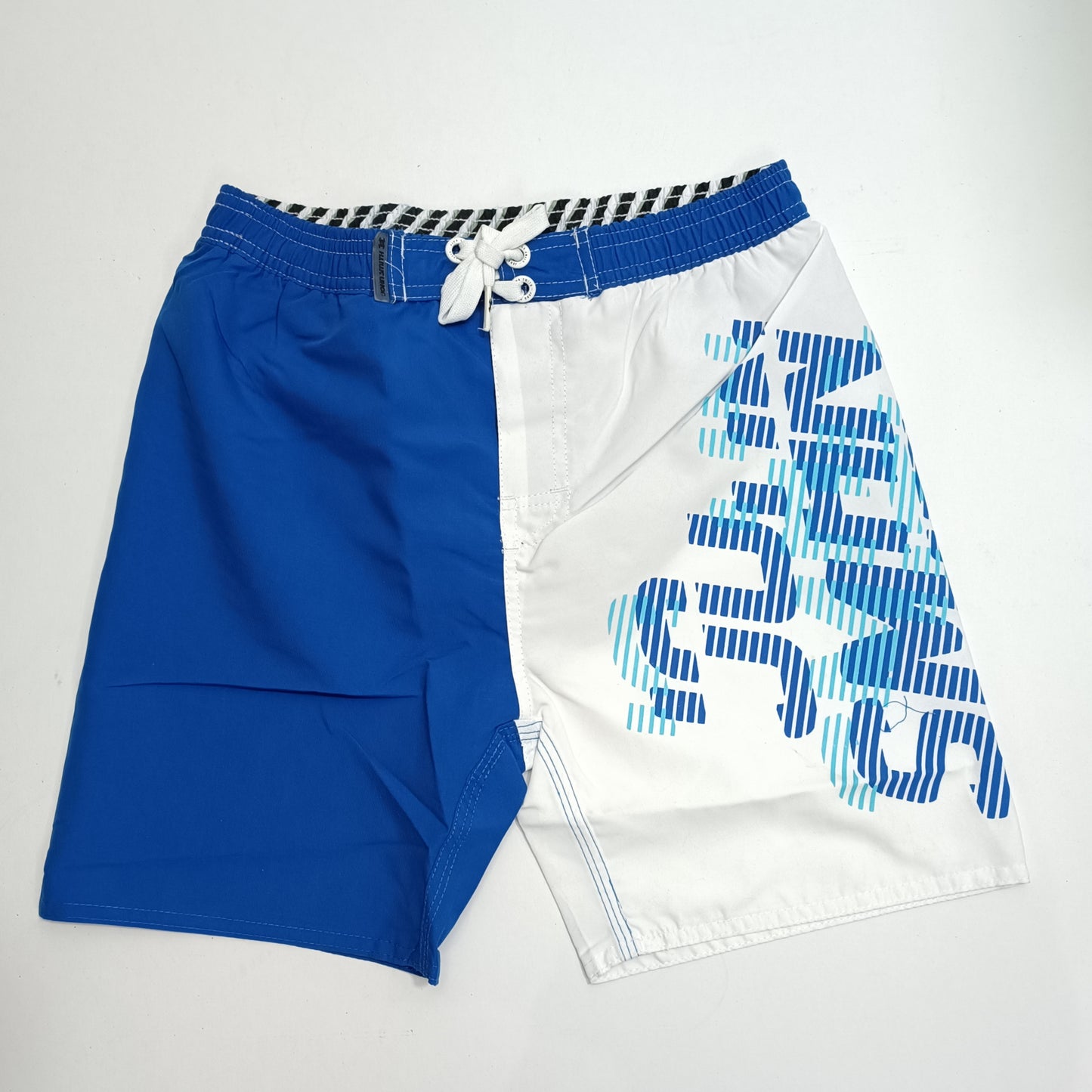 Short traje de baño Niño azul blanco