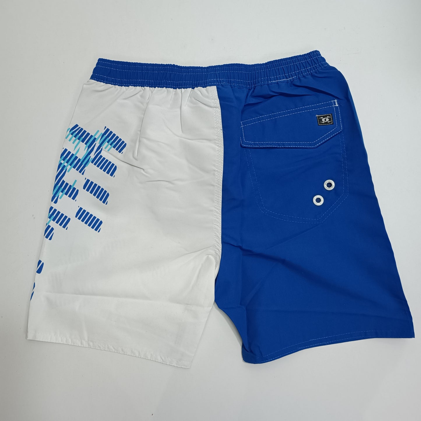 Short traje de baño Niño azul blanco