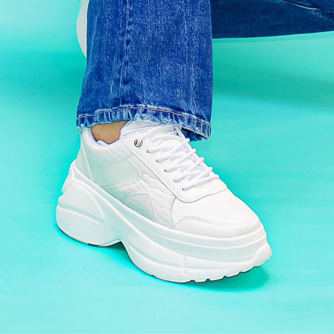 Zapatilla Plataforma Blanca Mujer