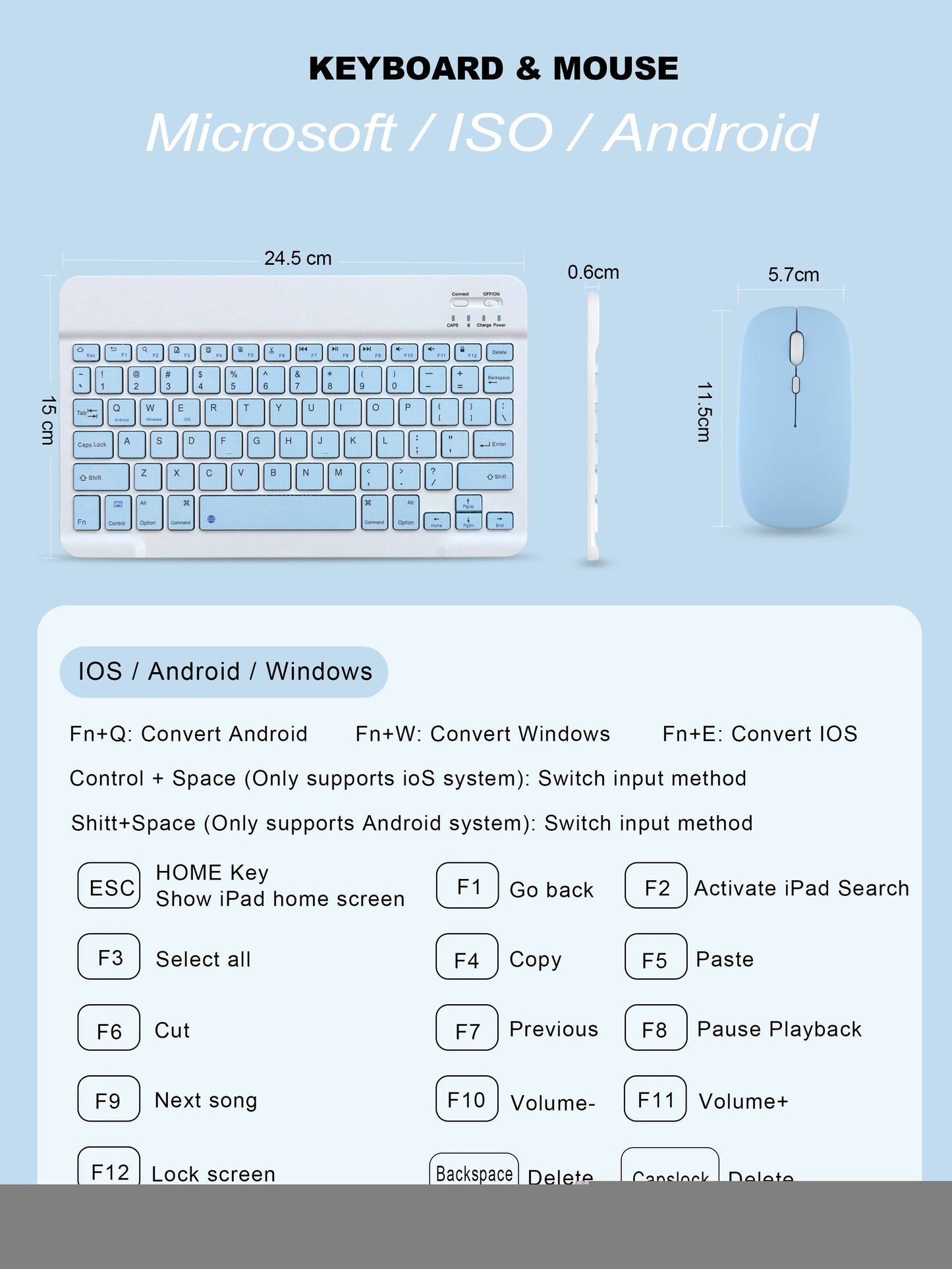 Funda teclado para Ipad 10 generacion 10.9 Pulgadas Bluetooth con mouse