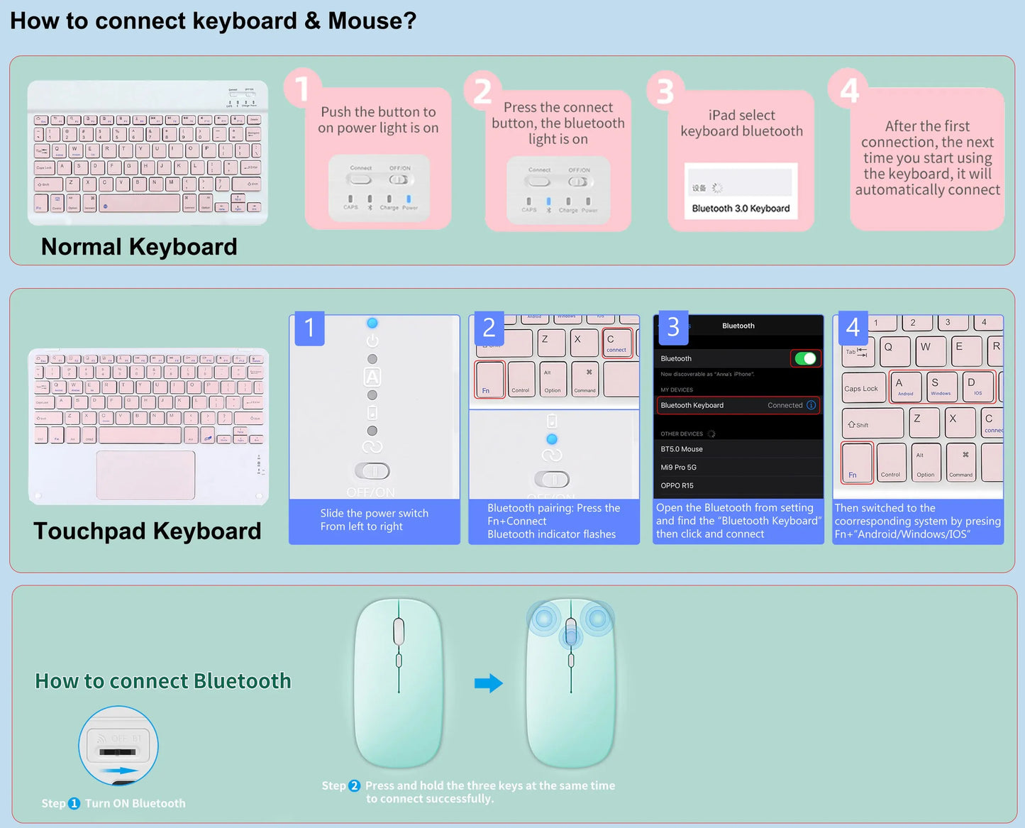 Funda teclado para Ipad 10 generacion 10.9 Pulgadas Bluetooth con mouse