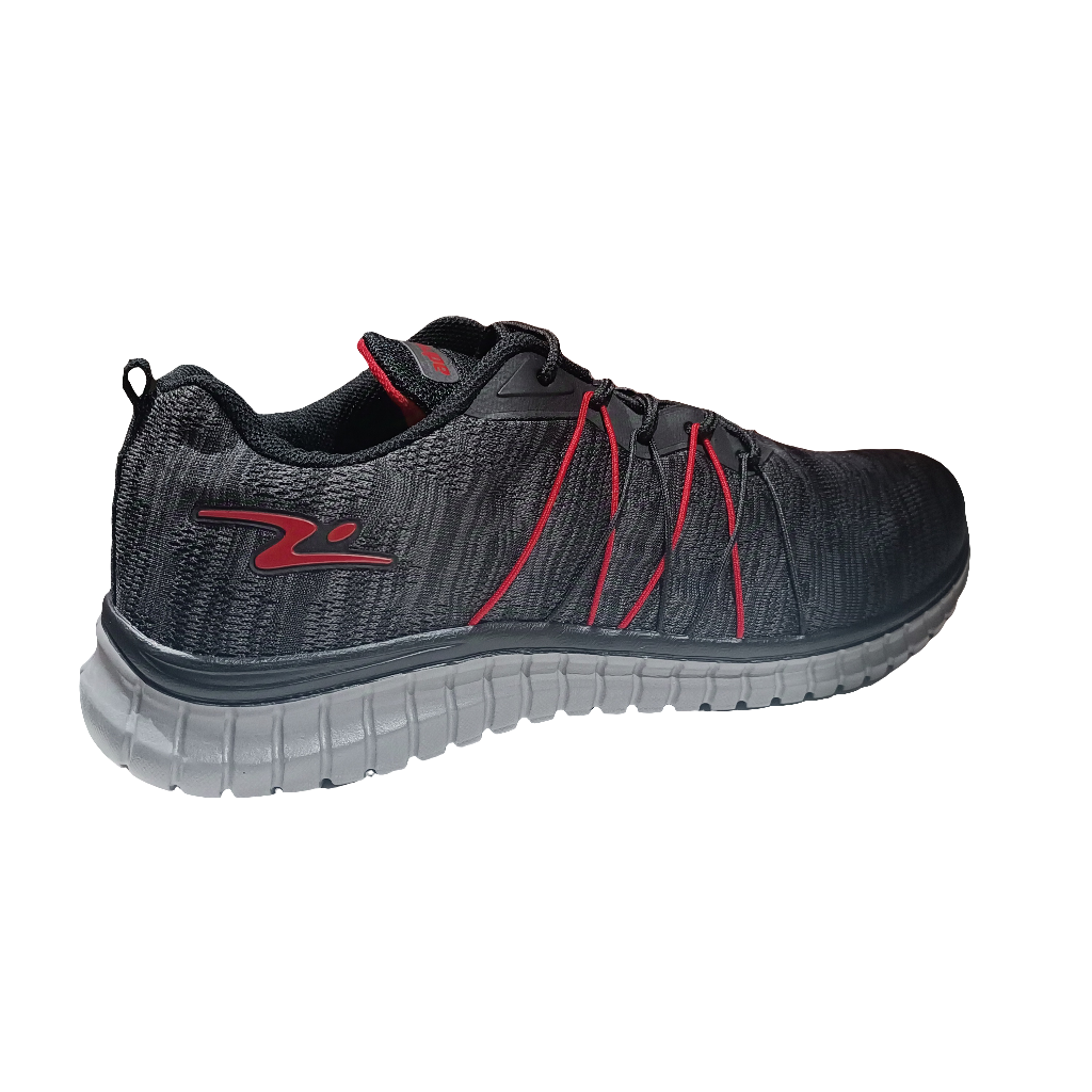 ZAPATILLA DEPORTIVA HOMBRE NEGRO CENIZA ROJO 8619.