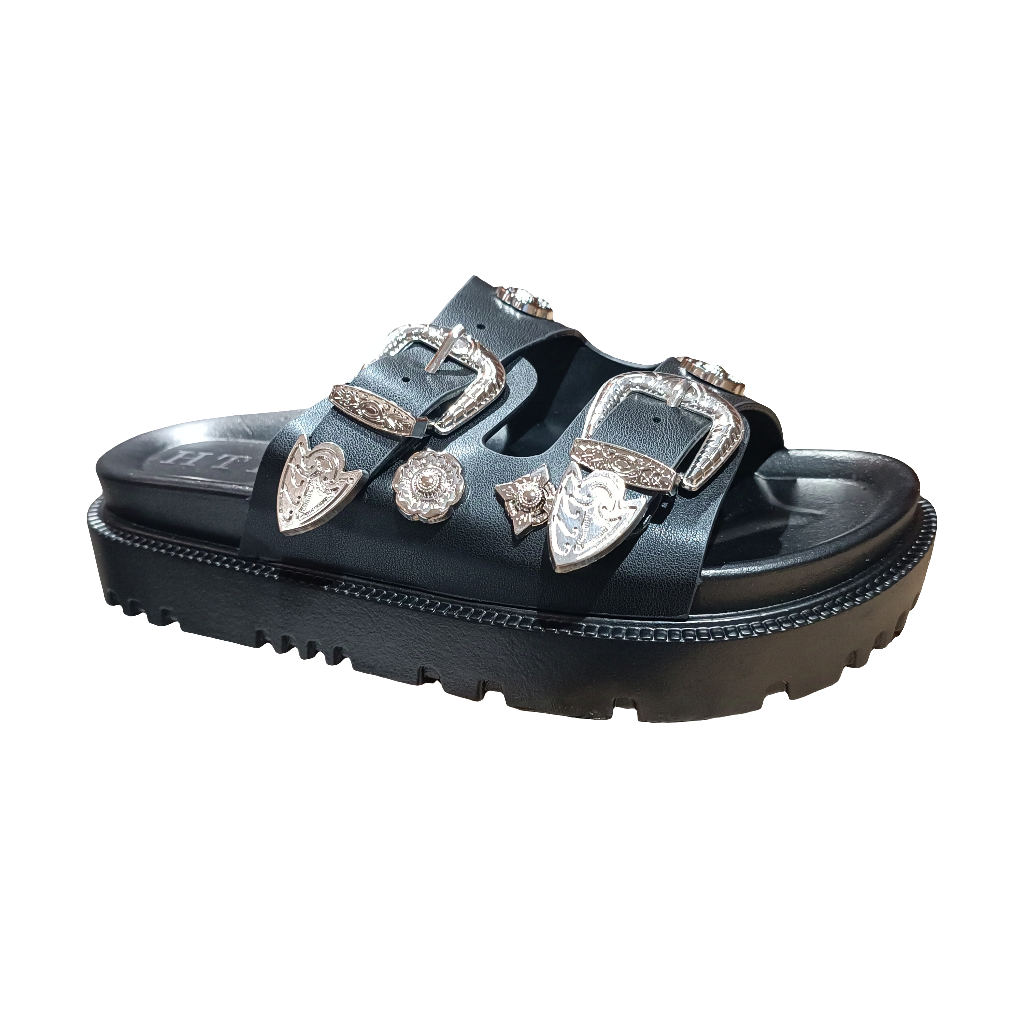 Sandalia plataforma Toque Real negro.