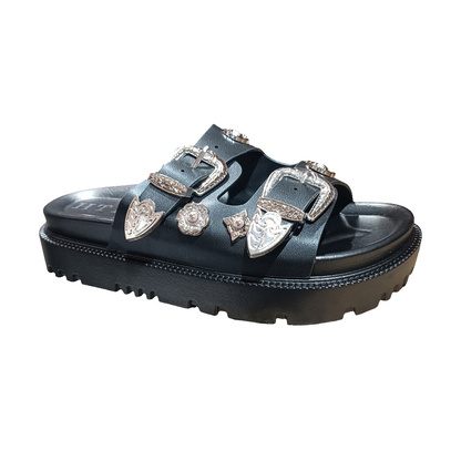 Sandalia plataforma Toque Real negro.