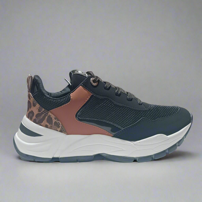ZAPATILLA MUJER PLATAFORMA NEGRO PRINT