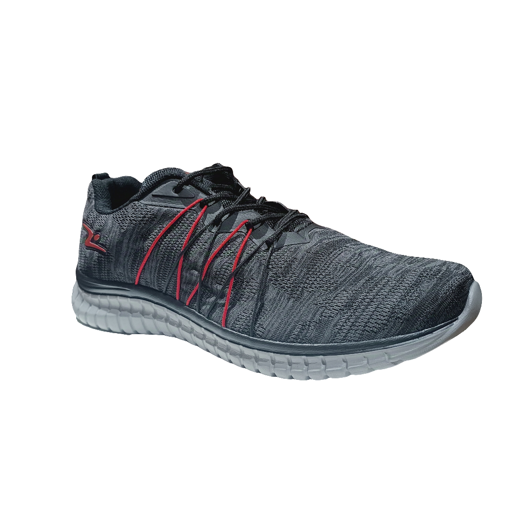 ZAPATILLA DEPORTIVA HOMBRE NEGRO CENIZA ROJO 8619.