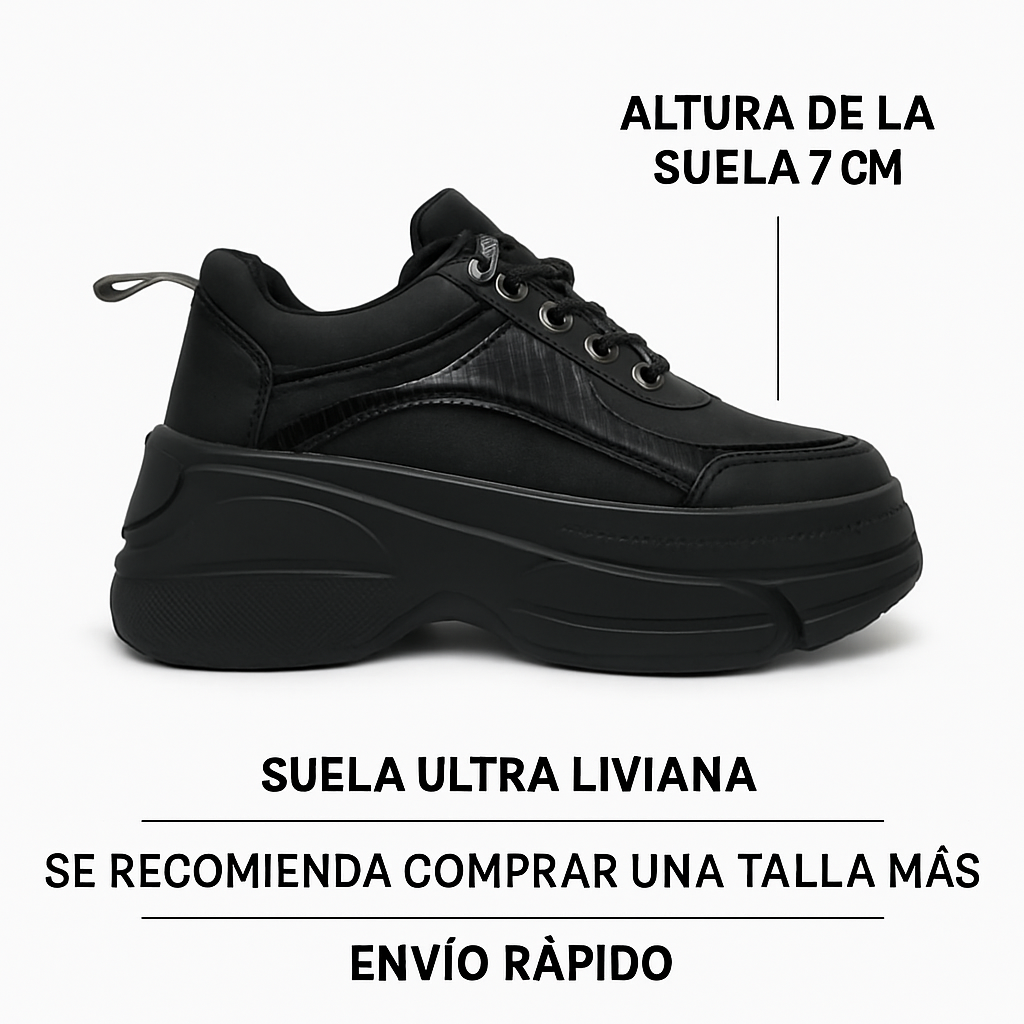 Zapatilla Plataforma Negro Mujer Anto - Pastik.cl