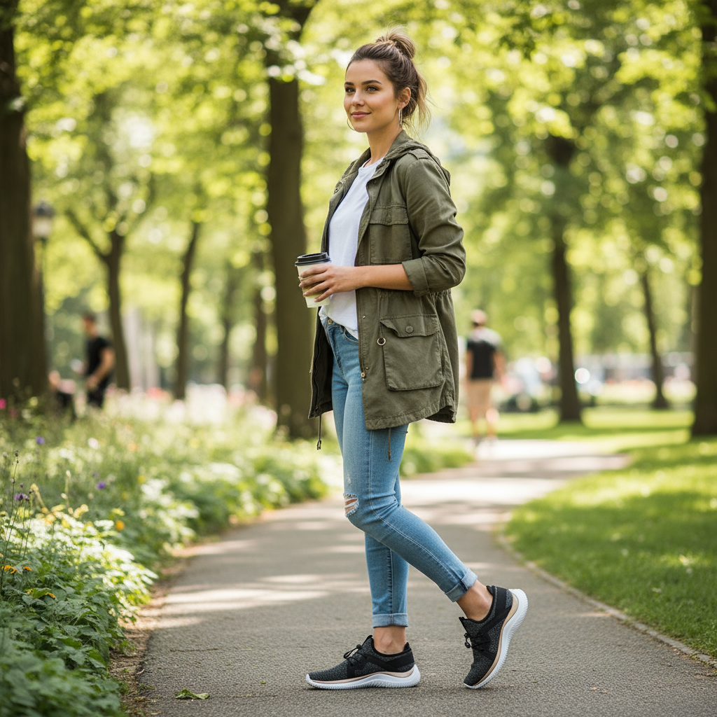 ZAPATILLA DEPORTIVA MUJER GOLD WALK NEGRO 8408. - Pastik.cl