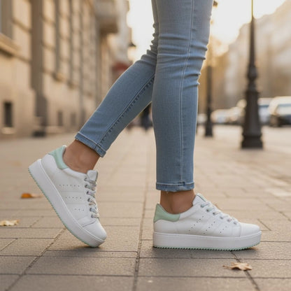 ZAPATILLA PLATAFORMA MUJER BLANCA VERDE LEMONAKI