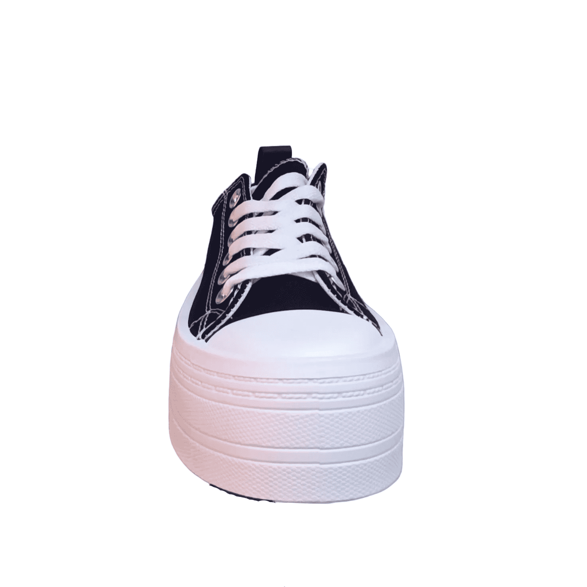 ZAPATILLA MUJER LONA PLATAFORMA NEGRO - Pastik.cl