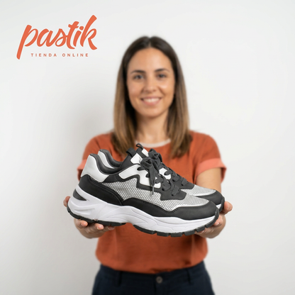Zapatilla Mujer Monster Negra/Blanco | Calzado Brasileño - Pastik.cl